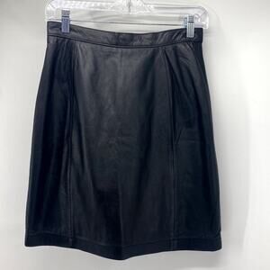 Vintage Wilson black leather skirt mini rocker date Night girls night size XS